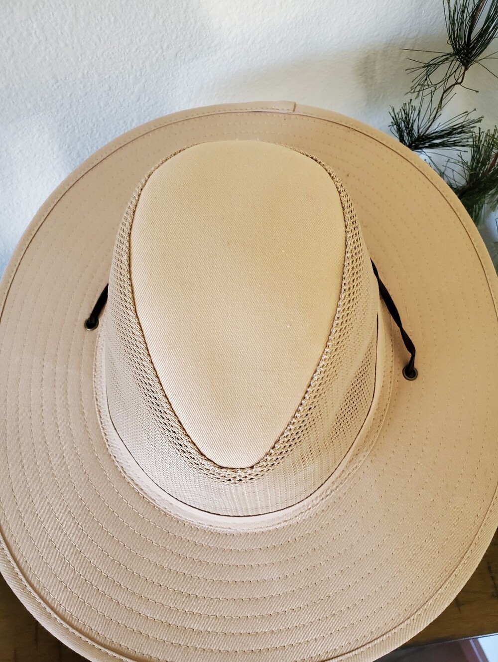 Goldcoast Sunwear Stream Tan Mesh Safari Outback Wide Brim Sun Hat Unisex - Picture 4 of 12